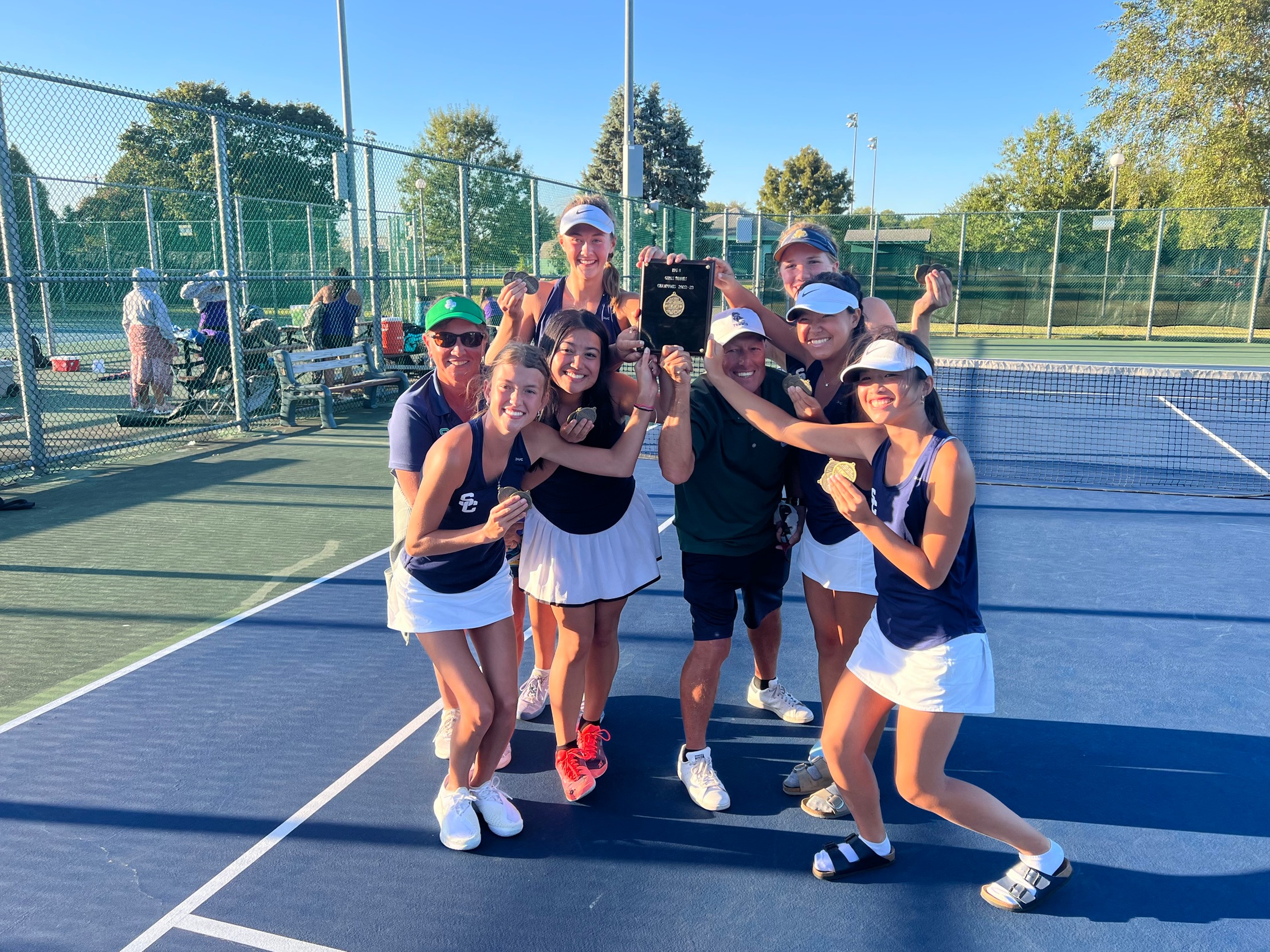 Lady Irish Sweep Big 8 Tennis Conference Championships